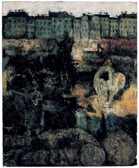 Mino Ceretti terra vecchia 1957 - olio su tela cm 110x90