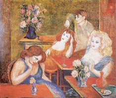 Aligi Sassu, Donne al caffè, 1942, olio su tela